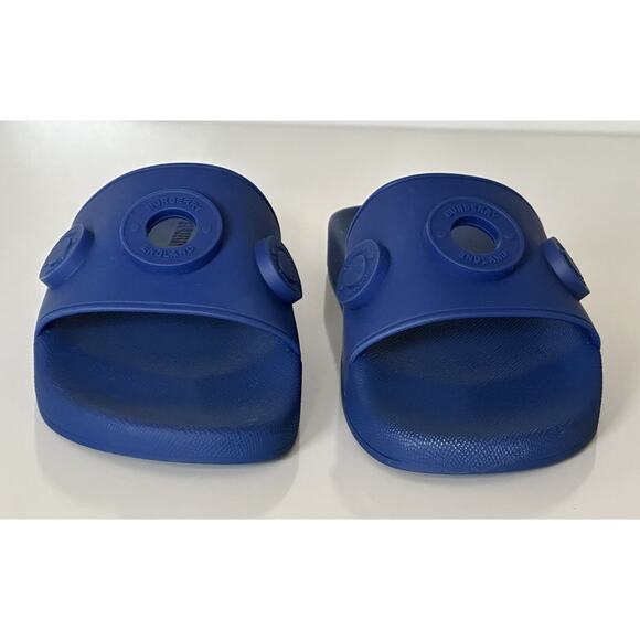 NIB $420 Burberry Eyelet Men’s Furley Royal Blue Slide Sandals 12 US 8049674 IT main image 12
